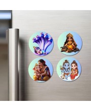 Vasuki-Krishna, Baby Durga, Yashoda-Ganesh, Shiva-Parvati Fridge Magnets 4 Piece Set | 3 Inch Round Wall Fridge Decor (F23255) Vasuki-Krishna, Baby Durga, Yashoda-Ganesh, Shiva-Parvati Fridge Magnets 4 Piece Set | 3 Inch Round Wall Fridge Decor (F23255)