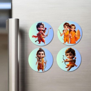 Rama and Sita Fridge Magnets 4 Piece Set | 3 Inch Round Wall Fridge Decor (F23207) Rama and Sita Fridge Magnets 4 Piece Set | 3 Inch Round Wall Fridge Decor (F23207)
