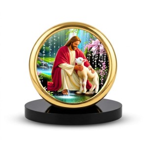 Car Desk/Table Top Lord Jesus Metal Golden Photo Stand 2x2 Inches, Compact & Stylish Spiritual Display for Car, Home & Office (Pack of 1) (F18736) Car Desk/Table Top Lord Jesus Metal Golden Photo Stand 2x2 Inches, Compact & Stylish Spiritual Display for Car, Home & Office (Pack of 1) (F18736)
