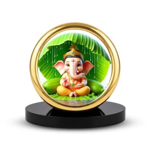 Car Desk/Table Top Lord Ganesha Metal Golden Photo Stand 2x2 Inches, Compact & Stylish Spiritual Display for Car, Home & Office (Pack of 1) (F18614) Car Desk/Table Top Lord Ganesha Metal Golden Photo Stand 2x2 Inches, Compact & Stylish Spiritual Display for Car, Home & Office (Pack of 1) (F18614)