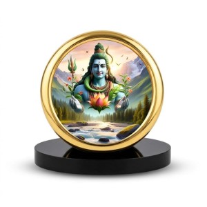 Car Desk/Table Top Lord Shiva Metal Golden Photo Stand 2x2 Inches, Compact & Stylish Spiritual Display for Car, Home & Office (Pack of 1) (F18756) Car Desk/Table Top Lord Shiva Metal Golden Photo Stand 2x2 Inches, Compact & Stylish Spiritual Display for Car, Home & Office (Pack of 1) (F18756)