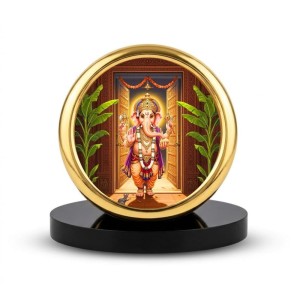 Car Desk/Table Top Lord Ganesha Metal Golden Photo Stand 2x2 Inches, Compact & Stylish Spiritual Display for Car, Home & Office (Pack of 1) (F18596) Car Desk/Table Top Lord Ganesha Metal Golden Photo Stand 2x2 Inches, Compact & Stylish Spiritual Display for Car, Home & Office (Pack of 1) (F18596)