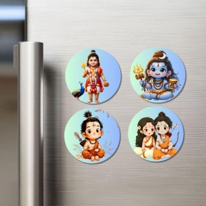 Kartikeya, Shiva, Rama, and Sita. Fridge Magnets 4 Piece Set | 3 Inch Round Wall Fridge Decor (F22845) Kartikeya, Shiva, Rama, and Sita. Fridge Magnets 4 Piece Set | 3 Inch Round Wall Fridge Decor (F22845)