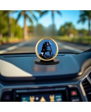 Car Desk/Table Top Lord Shiva Metal Golden Photo Stand 2x2 Inches, Compact & Stylish Spiritual Display for Car, Home & Office (Pack of 1) (F18524)