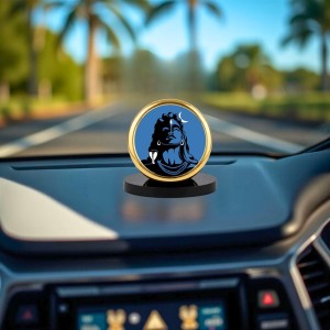 Car Desk/Table Top Lord Shiva Metal Golden Photo Stand 2x2 Inches, Compact & Stylish Spiritual Display for Car, Home & Office (Pack of 1) (F18524) Car Desk/Table Top Lord Shiva Metal Golden Photo Stand 2x2 Inches, Compact & Stylish Spiritual Display for Car, Home & Office (Pack of 1) (F18524)