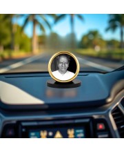 Car Desk/Table Top Nisargdatta Maharaj Metal Golden Photo Stand 2x2 Inches, Compact & Stylish Spiritual Display for Car, Home & Office (Pack of 1) (F18553)