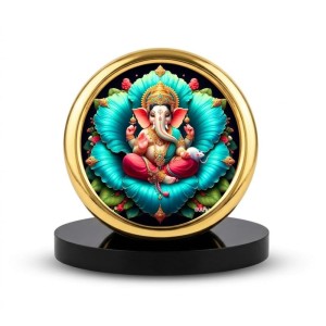 Car Desk/Table Top Lord Ganesha Metal Golden Photo Stand 2x2 Inches, Compact & Stylish Spiritual Display for Car, Home & Office (Pack of 1) (F18612) Car Desk/Table Top Lord Ganesha Metal Golden Photo Stand 2x2 Inches, Compact & Stylish Spiritual Display for Car, Home & Office (Pack of 1) (F18612)