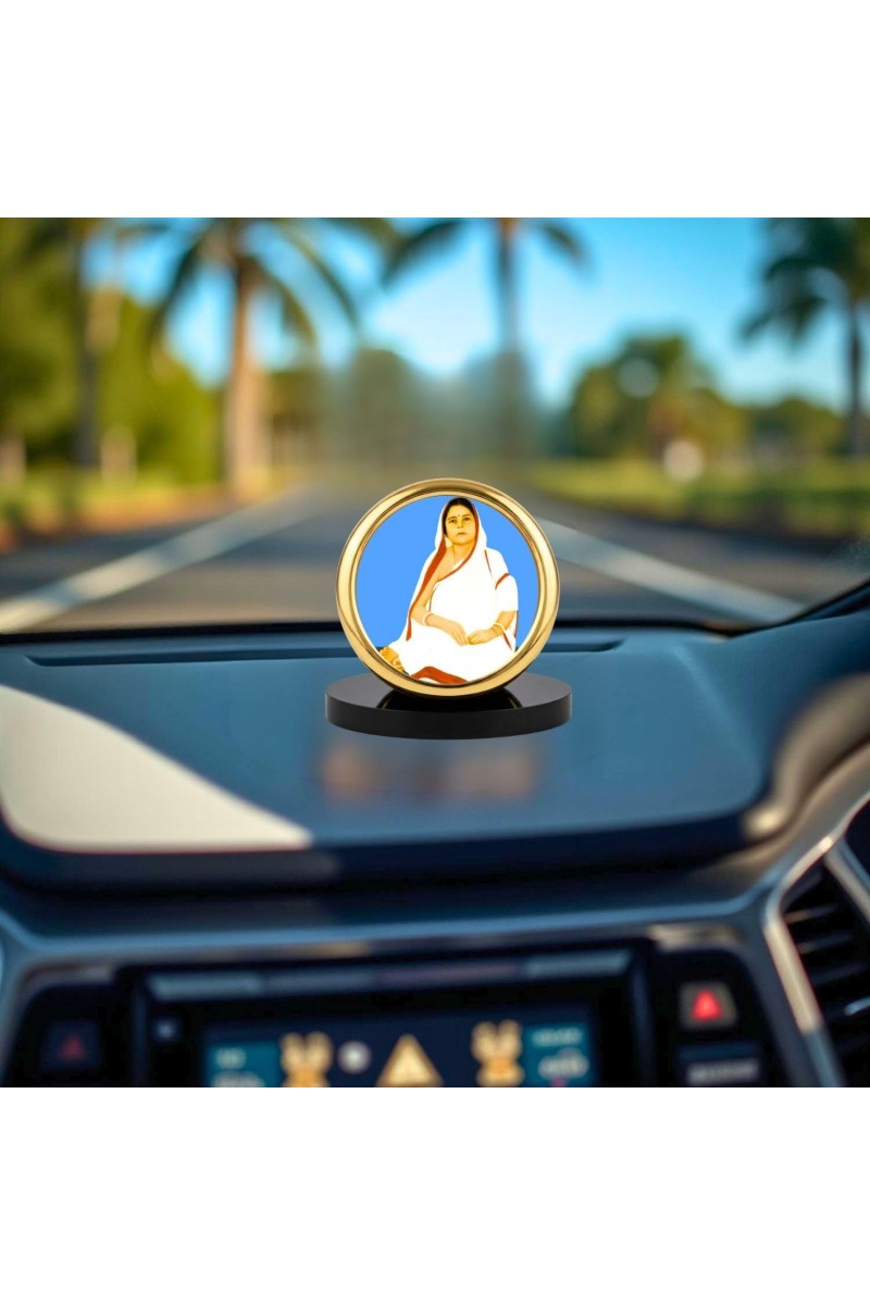 Car Desk/Table Top SHRI SHRI ANUKUL Chandra BORAMAA Metal Golden Photo Stand 2x2 Inches, Compact & Stylish Spiritual Display for Car, Home & Office (Pack of 1) (F18535)