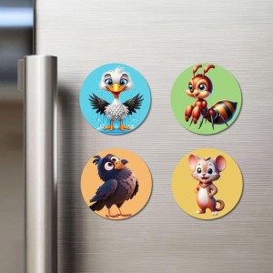 Seagull, Ant, Pigeon, and Mouse. Fridge Magnets 4 Piece Set | 3 Inch Round Wall Fridge Decor (F22920) Seagull, Ant, Pigeon, and Mouse. Fridge Magnets 4 Piece Set | 3 Inch Round Wall Fridge Decor (F22920)