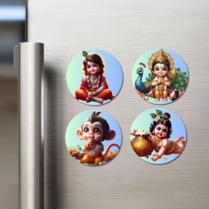 Krishna, Shiva, Ganesha, and Rama. Fridge Magnets 4 Piece Set | 3 Inch Round Wall Fridge Decor (F22821) Krishna, Shiva, Ganesha, and Rama. Fridge Magnets 4 Piece Set | 3 Inch Round Wall Fridge Decor (F22821)