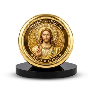 Car Desk/Table Top Lord Jesus Metal Golden Photo Stand 2x2 Inches, Compact & Stylish Spiritual Display for Car, Home & Office (Pack of 1) (F18520) Car Desk/Table Top Lord Jesus Metal Golden Photo Stand 2x2 Inches, Compact & Stylish Spiritual Display for Car, Home & Office (Pack of 1) (F18520)