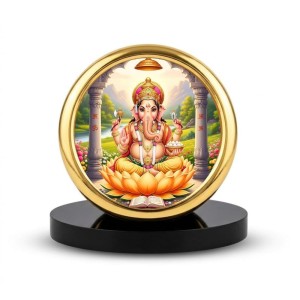 Car Desk/Table Top Lord Ganesha Metal Golden Photo Stand 2x2 Inches, Compact & Stylish Spiritual Display for Car, Home & Office (Pack of 1) (F18607) Car Desk/Table Top Lord Ganesha Metal Golden Photo Stand 2x2 Inches, Compact & Stylish Spiritual Display for Car, Home & Office (Pack of 1) (F18607)