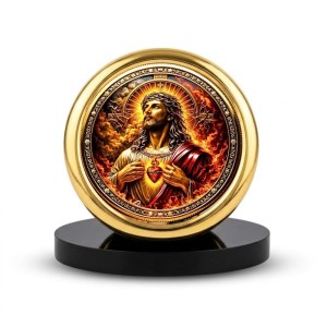 Car Desk/Table Top Jesus Metal Golden Photo Stand 2x2 Inches, Compact & Stylish Spiritual Display for Car, Home & Office (Pack of 1) (F18511) Car Desk/Table Top Jesus Metal Golden Photo Stand 2x2 Inches, Compact & Stylish Spiritual Display for Car, Home & Office (Pack of 1) (F18511)
