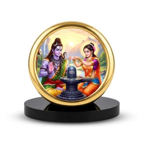 Car Desk/Table Top Lord Shiva Parvathi Metal Golden Photo Stand 2x2 Inches, Compact & Stylish Spiritual Display for Car, Home & Office (Pack of 1) (F18656) Car Desk/Table Top Lord Shiva Parvathi Metal Golden Photo Stand 2x2 Inches, Compact & Stylish Spiritual Display for Car, Home & Office (Pack of 1) (F18656)