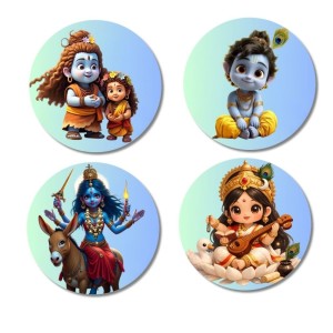 Shiva, Parvati, Krishna, Kalaratri, and Saraswati. Fridge Magnets 4 Piece Set | 3 Inch Round Wall Fridge Decor (F23194) Shiva, Parvati, Krishna, Kalaratri, and Saraswati. Fridge Magnets 4 Piece Set | 3 Inch Round Wall Fridge Decor (F23194)