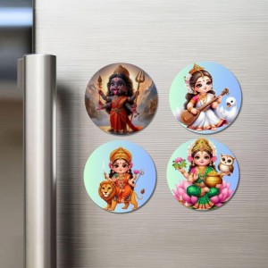 Kali, Saraswati, Durga, and Lakshmi. Fridge Magnets 4 Piece Set | 3 Inch Round Wall Fridge Decor (F22841) Kali, Saraswati, Durga, and Lakshmi. Fridge Magnets 4 Piece Set | 3 Inch Round Wall Fridge Decor (F22841)