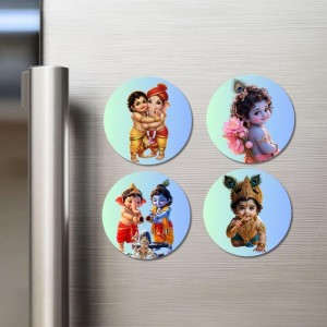 Shiva, Parvati, Ganesha, Kartikeya Fridge Magnets 4 Piece Set | 3 Inch Round Wall Fridge Decor (F23249) Shiva, Parvati, Ganesha, Kartikeya Fridge Magnets 4 Piece Set | 3 Inch Round Wall Fridge Decor (F23249)