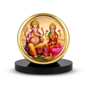 Car Desk/Table Top Lord Ganesha and Lakshmi Metal Golden Photo Stand 2x2 Inches, Compact & Stylish Spiritual Display for Car, Home & Office (Pack of 1) (F18865) Car Desk/Table Top Lord Ganesha and Lakshmi Metal Golden Photo Stand 2x2 Inches, Compact & Stylish Spiritual Display for Car, Home & Office (Pack of 1) (F18865)