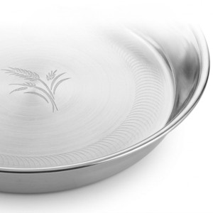 Stainless Steel Rice Plate/Dinner Plate for Kitchen & Dining | Round Deep Thali Plate with Floral Design | Rust Resistant Food Grade Steel Serving Plate for Home, Hotel & Restaurant Use Stainless Steel Rice Plate/Dinner Plate for Kitchen & Dining | Round Deep Thali Plate with Floral Design | Rust Resistant Food Grade Steel Serving Plate for Home, Hotel & Restaurant Use