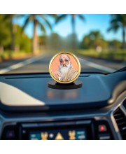 Car Desk/Table Top Swami Chinmayananda Ji Metal Golden Photo Stand 2x2 Inches, Compact & Stylish Spiritual Display for Car, Home & Office (Pack of 1) (F18550)