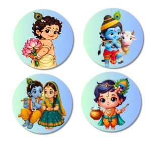 Krishna and Radha. Fridge Magnets 4 Piece Set | 3 Inch Round Wall Fridge Decor (F23201) Krishna and Radha. Fridge Magnets 4 Piece Set | 3 Inch Round Wall Fridge Decor (F23201)