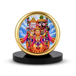 Car Desk/Table Top Lord Jagannath Metal Golden Photo Stand 2x2 Inches, Compact & Stylish Spiritual Display for Car, Home & Office (Pack of 1) (F18750) Car Desk/Table Top Lord Jagannath Metal Golden Photo Stand 2x2 Inches, Compact & Stylish Spiritual Display for Car, Home & Office (Pack of 1) (F18750)