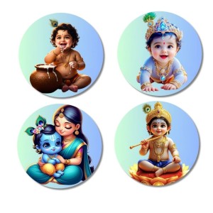 Krishna and Yashoda. Fridge Magnets 4 Piece Set | 3 Inch Round Wall Fridge Decor (F23204) Krishna and Yashoda. Fridge Magnets 4 Piece Set | 3 Inch Round Wall Fridge Decor (F23204)
