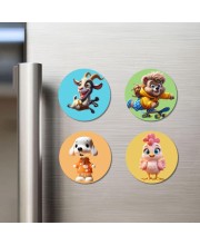 Zebra, Tiger, Lion, and Panda. Fridge Magnets 4 Piece Set | 3 Inch Round Wall Fridge Decor (F22854) Zebra, Tiger, Lion, and Panda. Fridge Magnets 4 Piece Set | 3 Inch Round Wall Fridge Decor (F22854)