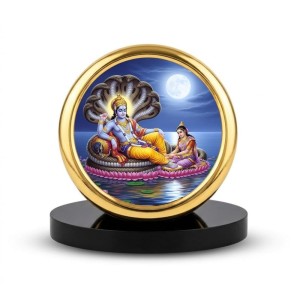 Car Desk/Table Top Lord Vishnu Laksmi Metal Golden Photo Stand 2x2 Inches, Compact & Stylish Spiritual Display for Car, Home & Office (Pack of 1) (F20720) Car Desk/Table Top Lord Vishnu Laksmi Metal Golden Photo Stand 2x2 Inches, Compact & Stylish Spiritual Display for Car, Home & Office (Pack of 1) (F20720)