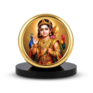 Car Desk/Table Top Lord Murugan Metal Golden Photo Stand 2x2 Inches, Compact & Stylish Spiritual Display for Car, Home & Office (Pack of 1) (F18817) Car Desk/Table Top Lord Murugan Metal Golden Photo Stand 2x2 Inches, Compact & Stylish Spiritual Display for Car, Home & Office (Pack of 1) (F18817)