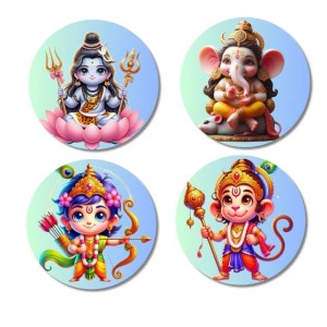 Shiva, Ganesha, Rama, and Hanuman Fridge Magnets 4 Piece Set | 3 Inch Round Wall Fridge Decor (F22792) Shiva, Ganesha, Rama, and Hanuman Fridge Magnets 4 Piece Set | 3 Inch Round Wall Fridge Decor (F22792)