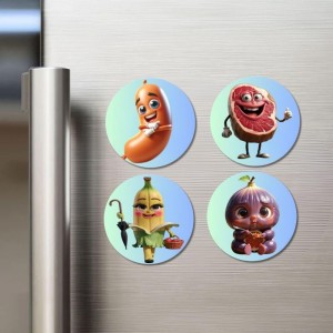 Sausage, Steak, Banana, Fig Fridge Magnets 4 Piece Set | 3 Inch Round Wall Fridge Decor (F23304) Sausage, Steak, Banana, Fig Fridge Magnets 4 Piece Set | 3 Inch Round Wall Fridge Decor (F23304)
