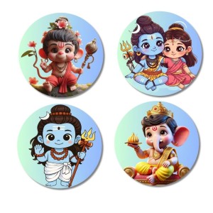 Hanuman, Rama, Sita, Shiva, and Ganesha. Fridge Magnets 4 Piece Set | 3 Inch Round Wall Fridge Decor (F22827) Hanuman, Rama, Sita, Shiva, and Ganesha. Fridge Magnets 4 Piece Set | 3 Inch Round Wall Fridge Decor (F22827)