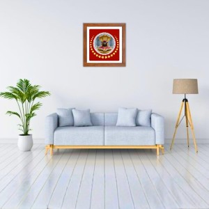 Shiv Linga Digital Photo In Square Frame, Size 18x18 Inch | Hindu Religious Picture For Home Temple, Office & Gift | Wall Art & Pooja Decor (F10573)