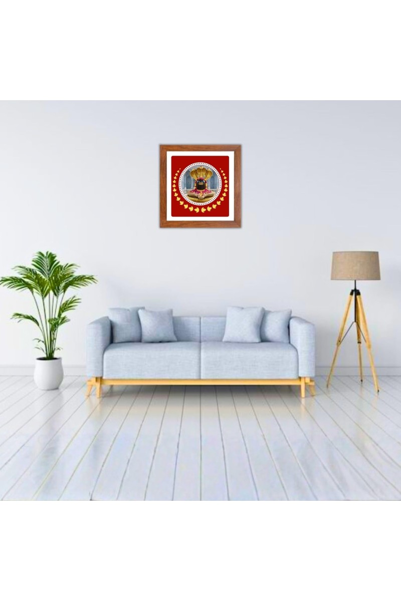 Shiv Linga Digital Photo In Square Frame, Size 18x18 Inch | Hindu Religious Picture For Home Temple, Office & Gift | Wall Art & Pooja Decor (F10573)