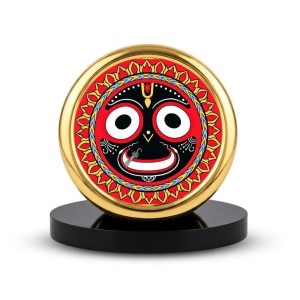 Car Desk/Table Top Lord Jagannath Metal Golden Photo Stand 2x2 Inches, Compact & Stylish Spiritual Display for Car, Home & Office (Pack of 1) (F18476) Car Desk/Table Top Lord Jagannath Metal Golden Photo Stand 2x2 Inches, Compact & Stylish Spiritual Display for Car, Home & Office (Pack of 1) (F18476)