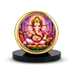 Car Desk/Table Top Lord Ganesha Metal Golden Photo Stand 2x2 Inches, Compact & Stylish Spiritual Display for Car, Home & Office (Pack of 1) (F18447) Car Desk/Table Top Lord Ganesha Metal Golden Photo Stand 2x2 Inches, Compact & Stylish Spiritual Display for Car, Home & Office (Pack of 1) (F18447)