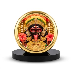 Car Desk/Table Top Maa Kali Metal Golden Photo Stand 2x2 Inches, Compact & Stylish Spiritual Display for Car, Home & Office (Pack of 1) (F18537) Car Desk/Table Top Maa Kali Metal Golden Photo Stand 2x2 Inches, Compact & Stylish Spiritual Display for Car, Home & Office (Pack of 1) (F18537)