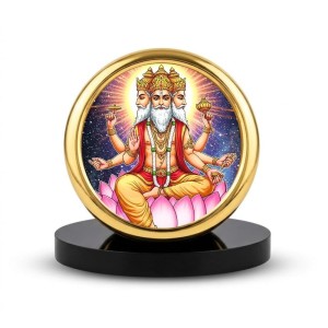 Car Desk/Table Top Lord Bramha Metal Golden Photo Stand 2x2 Inches, Compact & Stylish Spiritual Display for Car, Home & Office (Pack of 1) (F18909) Car Desk/Table Top Lord Bramha Metal Golden Photo Stand 2x2 Inches, Compact & Stylish Spiritual Display for Car, Home & Office (Pack of 1) (F18909)