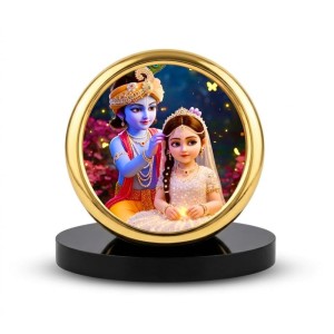 Car Desk/Table Top Little Radha Krishna Metal Golden Photo Stand 2x2 Inches, Compact & Stylish Spiritual Display for Car, Home & Office (Pack of 1) (F18833) Car Desk/Table Top Little Radha Krishna Metal Golden Photo Stand 2x2 Inches, Compact & Stylish Spiritual Display for Car, Home & Office (Pack of 1) (F18833)