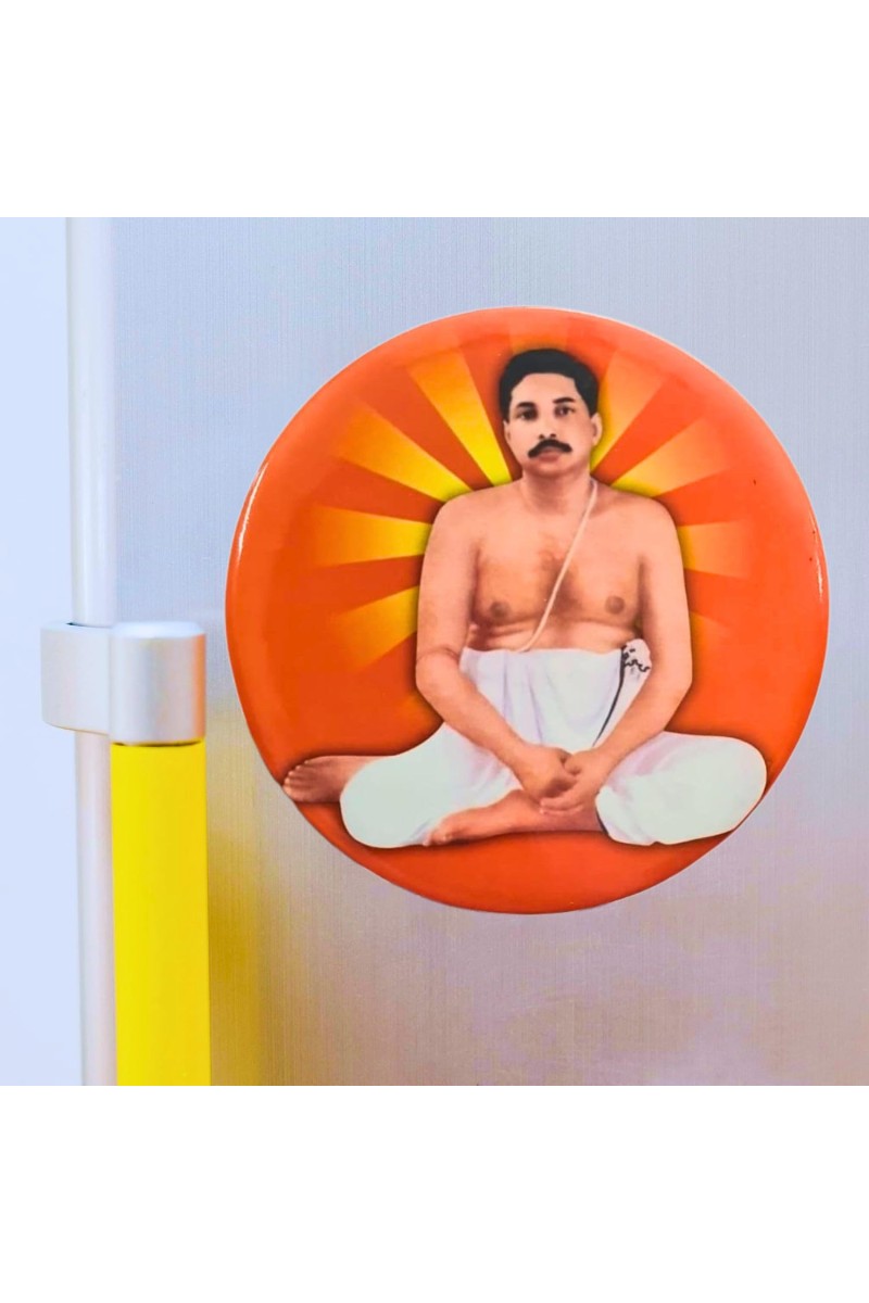 Devotional Saint Guru Round Fridge Magnet Set (2 Pieces) | Religious Refrigerator Magnets for Home, Office & Temple Decor