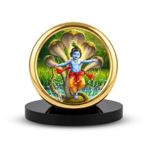 Car Desk/Table Top Lord Krishna Metal Golden Photo Stand 2x2 Inches, Compact & Stylish Spiritual Display for Car, Home & Office (Pack of 1) (F18924) Car Desk/Table Top Lord Krishna Metal Golden Photo Stand 2x2 Inches, Compact & Stylish Spiritual Display for Car, Home & Office (Pack of 1) (F18924)