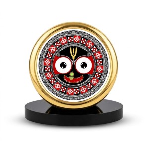 Car Desk/Table Top Lord Jagannath Metal Golden Photo Stand 2x2 Inches, Compact & Stylish Spiritual Display for Car, Home & Office (Pack of 1) (F18500) Car Desk/Table Top Lord Jagannath Metal Golden Photo Stand 2x2 Inches, Compact & Stylish Spiritual Display for Car, Home & Office (Pack of 1) (F18500)