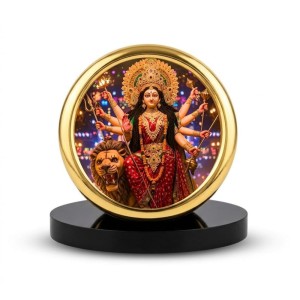 Car Desk/Table Top Durga Matha Metal Golden Photo Stand 2x2 Inches, Compact & Stylish Spiritual Display for Car, Home & Office (Pack of 1) (F18591) Car Desk/Table Top Durga Matha Metal Golden Photo Stand 2x2 Inches, Compact & Stylish Spiritual Display for Car, Home & Office (Pack of 1) (F18591)