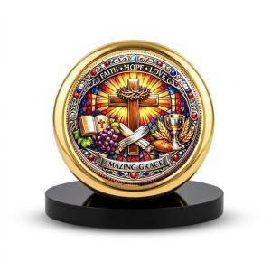 Car Desk/Table Top Lord Jesus Metal Golden Photo Stand 2x2 Inches, Compact & Stylish Spiritual Display for Car, Home & Office (Pack of 1) (F18519) Car Desk/Table Top Lord Jesus Metal Golden Photo Stand 2x2 Inches, Compact & Stylish Spiritual Display for Car, Home & Office (Pack of 1) (F18519)