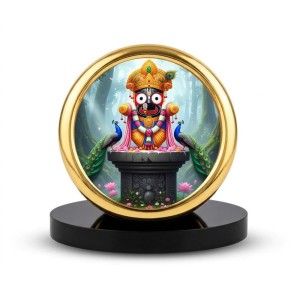 Car Desk/Table Top Lord Jagannath Metal Golden Photo Stand 2x2 Inches, Compact & Stylish Spiritual Display for Car, Home & Office (Pack of 1) (F18752) Car Desk/Table Top Lord Jagannath Metal Golden Photo Stand 2x2 Inches, Compact & Stylish Spiritual Display for Car, Home & Office (Pack of 1) (F18752)