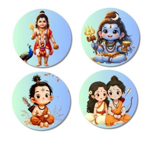 Kartikeya, Shiva, Rama, and Sita. Fridge Magnets 4 Piece Set | 3 Inch Round Wall Fridge Decor (F22845) Kartikeya, Shiva, Rama, and Sita. Fridge Magnets 4 Piece Set | 3 Inch Round Wall Fridge Decor (F22845)