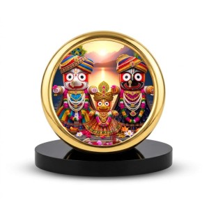 Car Desk/Table Top Lord Jagannath Metal Golden Photo Stand 2x2 Inches, Compact & Stylish Spiritual Display for Car, Home & Office (Pack of 1) (F18749) Car Desk/Table Top Lord Jagannath Metal Golden Photo Stand 2x2 Inches, Compact & Stylish Spiritual Display for Car, Home & Office (Pack of 1) (F18749)