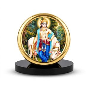 Car Desk/Table Top Radha Krishna Metal Golden Photo Stand 2x2 Inches, Compact & Stylish Spiritual Display for Car, Home & Office (Pack of 1) (F18810) Car Desk/Table Top Radha Krishna Metal Golden Photo Stand 2x2 Inches, Compact & Stylish Spiritual Display for Car, Home & Office (Pack of 1) (F18810)