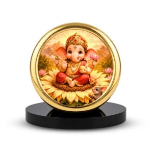 Car Desk/Table Top Lord Ganesha Metal Golden Photo Stand 2x2 Inches, Compact & Stylish Spiritual Display for Car, Home & Office (Pack of 1) (F18887) Car Desk/Table Top Lord Ganesha Metal Golden Photo Stand 2x2 Inches, Compact & Stylish Spiritual Display for Car, Home & Office (Pack of 1) (F18887)